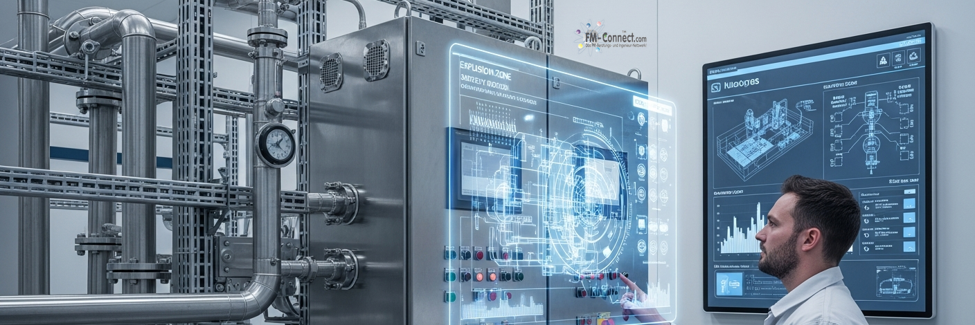 Compliance-Dokumente zu Anlagen, Geräten und Schutzsystemen in explosionsgefährdeten Bereichen mit Sicherheits- und Gefahrensymbolen